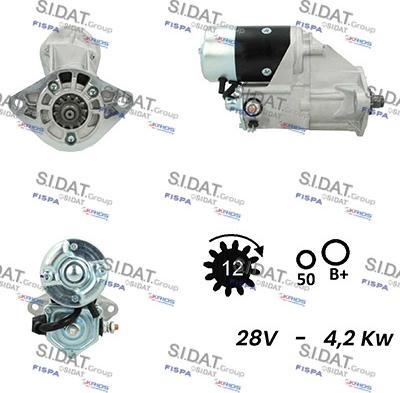 Sidat S24DE0142A2 - Стартер autospares.lv