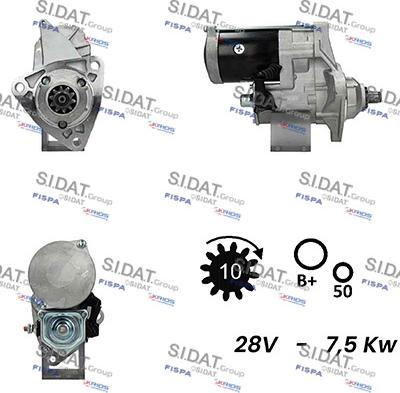 Sidat S24DE0156A2 - Стартер autospares.lv