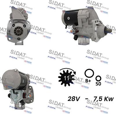 Sidat S24DE0136A2 - Стартер autospares.lv