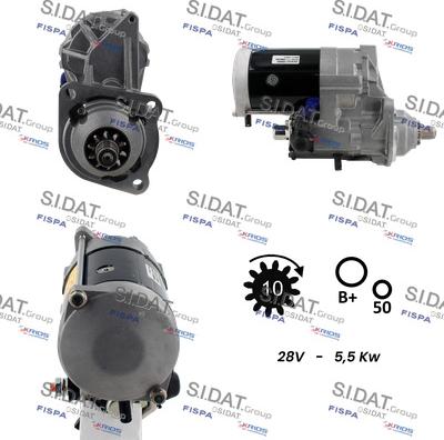 Sidat S24DE0129 - Стартер autospares.lv