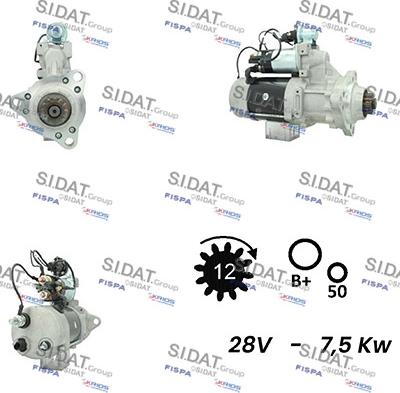 Sidat S24DR0010 - Стартер autospares.lv