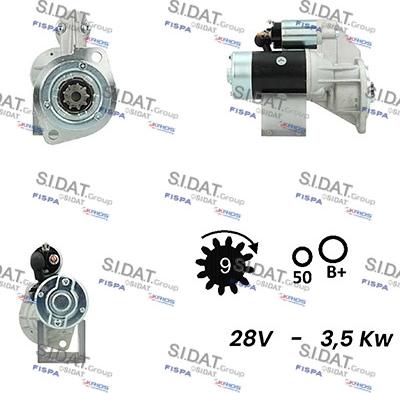 Sidat S24HT0128 - Стартер autospares.lv