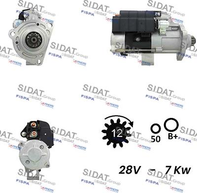 Sidat S24MH0125 - Стартер autospares.lv