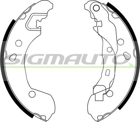 SIGMAUTO SFA862 - Комплект тормозных колодок, барабанные autospares.lv