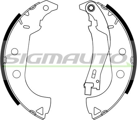 SIGMAUTO 1493 - Комплект тормозных колодок, барабанные autospares.lv