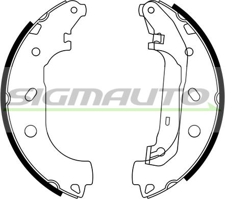 SIGMAUTO SFA244 - Комплект тормозных колодок, барабанные autospares.lv