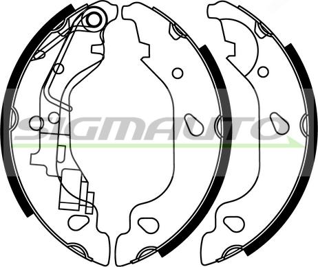 SIGMAUTO SFA157 - Комплект тормозных колодок, барабанные autospares.lv