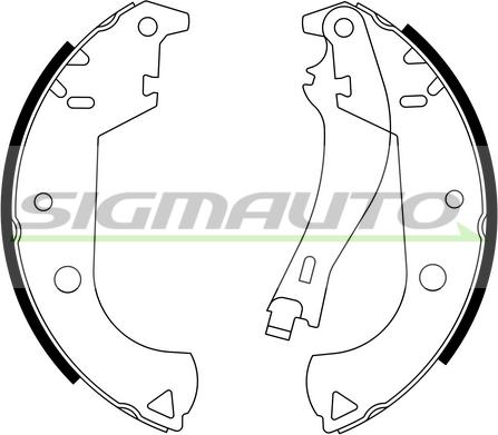 SIGMAUTO SFA184 - Комплект тормозных колодок, барабанные autospares.lv