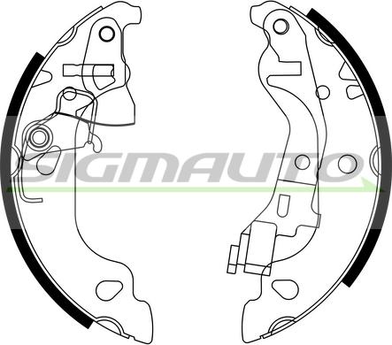 SIGMAUTO SFA155 - Комплект тормозных колодок, барабанные autospares.lv