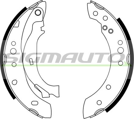 SIGMAUTO SFA108 - Комплект тормозных колодок, барабанные autospares.lv