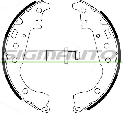 SIGMAUTO SFA951 - Комплект тормозных колодок, барабанные autospares.lv