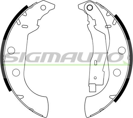 SIGMAUTO SFA107 - Комплект тормозных колодок, барабанные autospares.lv