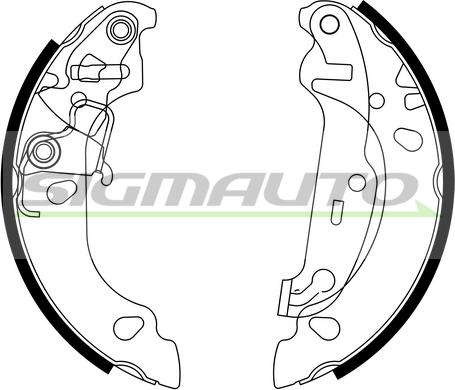 SIGMAUTO SFA242 - Комплект тормозных колодок, барабанные autospares.lv