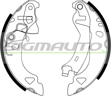 SIGMAUTO SFA174 - Комплект тормозных колодок, барабанные autospares.lv