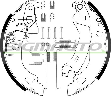 SIGMAUTO SFA174-1 - Комплект тормозных колодок, барабанные autospares.lv