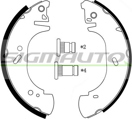 SIGMAUTO SFA233 - Комплект тормозных колодок, барабанные autospares.lv