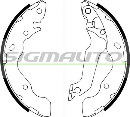 SIGMAUTO SFA741 - Комплект тормозных колодок, барабанные autospares.lv