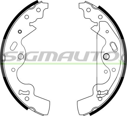 SIGMAUTO SFA437 - Комплект тормозных колодок, барабанные autospares.lv