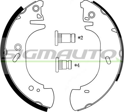 SIGMAUTO SFA231 - Комплект тормозных колодок, барабанные autospares.lv