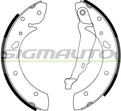 SIGMAUTO SFA950 - Комплект тормозных колодок, барабанные autospares.lv