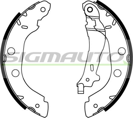 SIGMAUTO SFA407 - Комплект тормозных колодок, барабанные autospares.lv