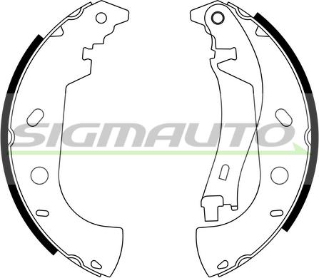 SIGMAUTO SFA181 - Комплект тормозных колодок, барабанные autospares.lv