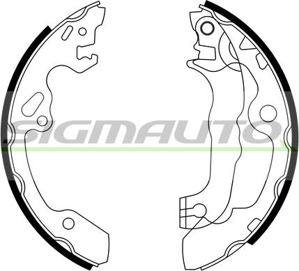 SIGMAUTO SFA238 - Комплект тормозных колодок, барабанные autospares.lv