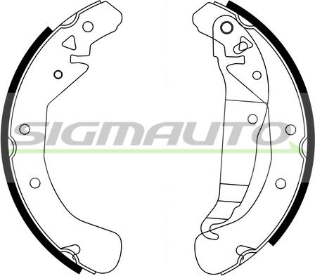 SIGMAUTO SFA358 - Комплект тормозных колодок, барабанные autospares.lv