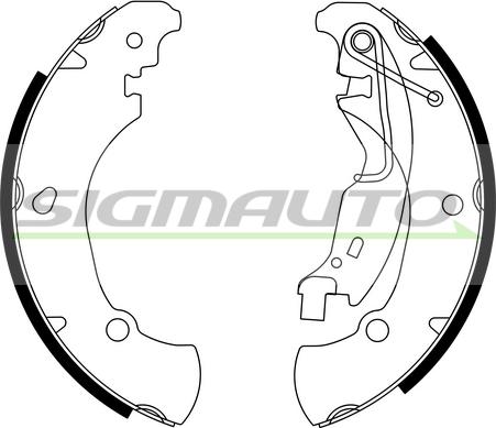 SIGMAUTO SFA152 - Комплект тормозных колодок, барабанные autospares.lv