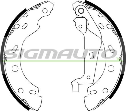 SIGMAUTO SFA308 - Комплект тормозных колодок, барабанные autospares.lv