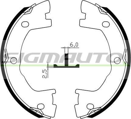 SIGMAUTO SFA147 - Комплект тормозов, ручник, парковка autospares.lv