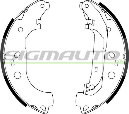 SIGMAUTO SFA245 - Комплект тормозных колодок, барабанные autospares.lv