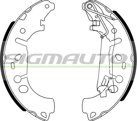 SIGMAUTO SFA146 - Комплект тормозных колодок, барабанные autospares.lv