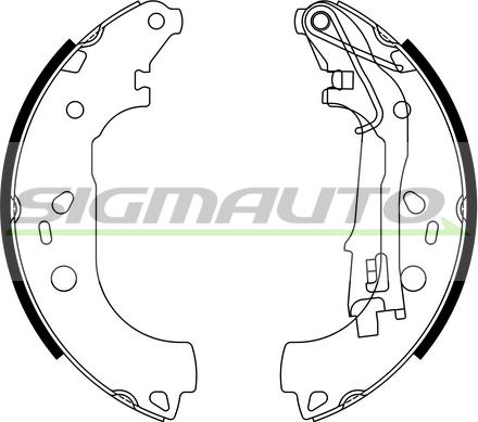 SIGMAUTO SFA161 - Комплект тормозных колодок, барабанные autospares.lv