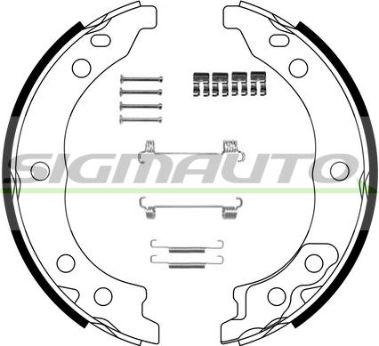 SIGMAUTO 1512-1 - Комплект тормозов, ручник, парковка autospares.lv