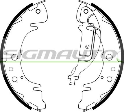 SIGMAUTO SFA738 - Комплект тормозных колодок, барабанные autospares.lv