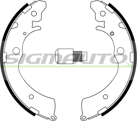 SIGMAUTO SFA706 - Комплект тормозных колодок, барабанные autospares.lv