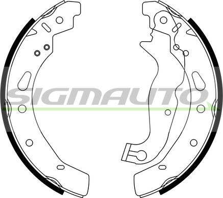 SIGMAUTO SFA247 - Комплект тормозных колодок, барабанные autospares.lv