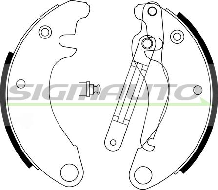 SIGMAUTO SFA091 - Комплект тормозных колодок, барабанные autospares.lv