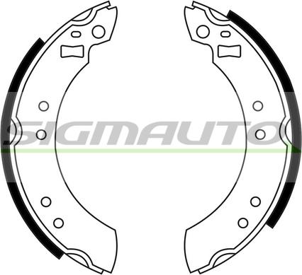 SIGMAUTO SFA199 - Комплект тормозных колодок, барабанные autospares.lv