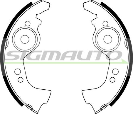 SIGMAUTO SFA145 - Комплект тормозных колодок, барабанные autospares.lv