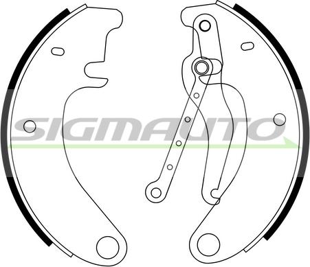 SIGMAUTO SFA093 - Комплект тормозных колодок, барабанные autospares.lv