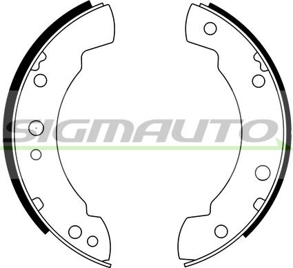 SIGMAUTO SFA211 - Комплект тормозных колодок, барабанные autospares.lv