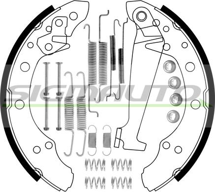 SIGMAUTO SFA556-1 - Комплект тормозных колодок, барабанные autospares.lv