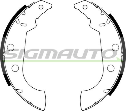 SIGMAUTO SFA383 - Комплект тормозных колодок, барабанные autospares.lv