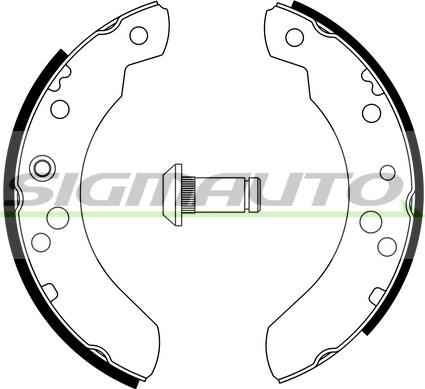 SIGMAUTO SFA219 - Комплект тормозных колодок, барабанные autospares.lv