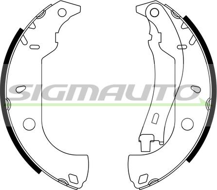 SIGMAUTO SFA171 - Комплект тормозных колодок, барабанные autospares.lv