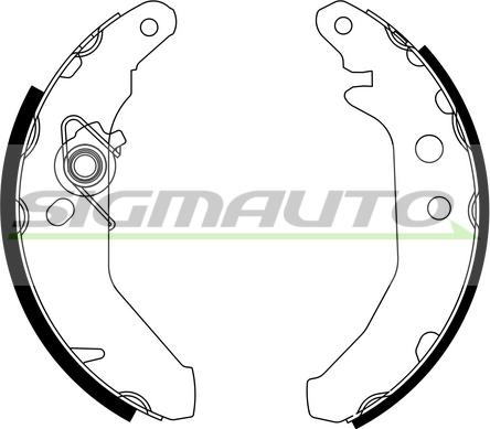 SIGMAUTO SFA225 - Комплект тормозных колодок, барабанные autospares.lv