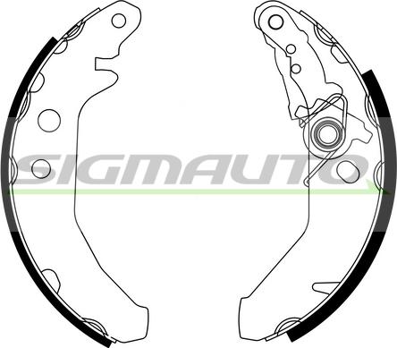 SIGMAUTO SFA225-1 - Комплект тормозных колодок, барабанные autospares.lv