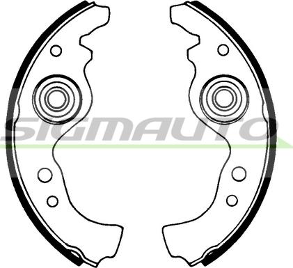 SIGMAUTO SFA266 - Комплект тормозных колодок, барабанные autospares.lv